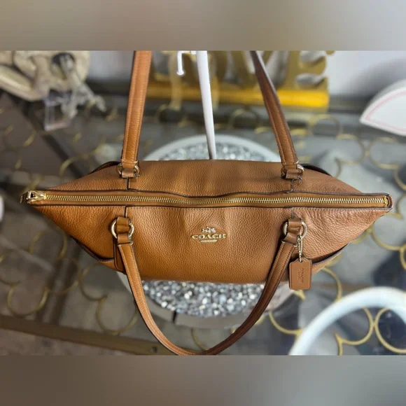 Coach Ava Tote Saddle Brown pebbled leather EUC - Picture 6 of 15